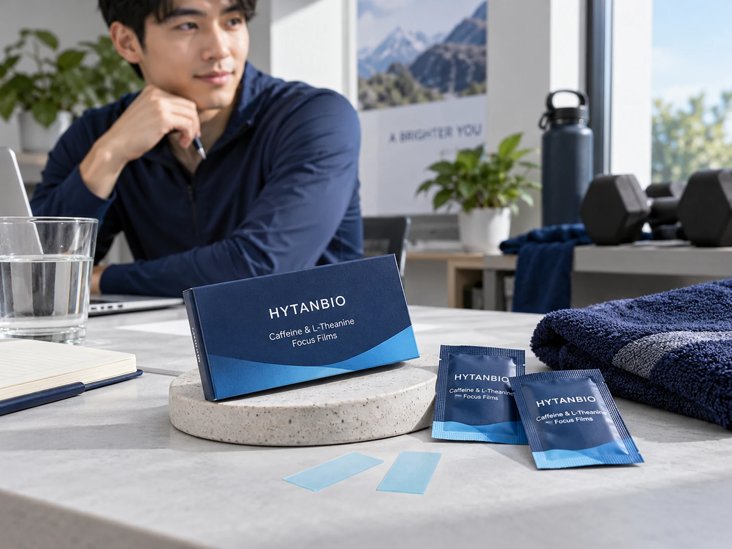 HYTANBIO Caffeine & L-Theanine Focus Films thin-film packaging concept