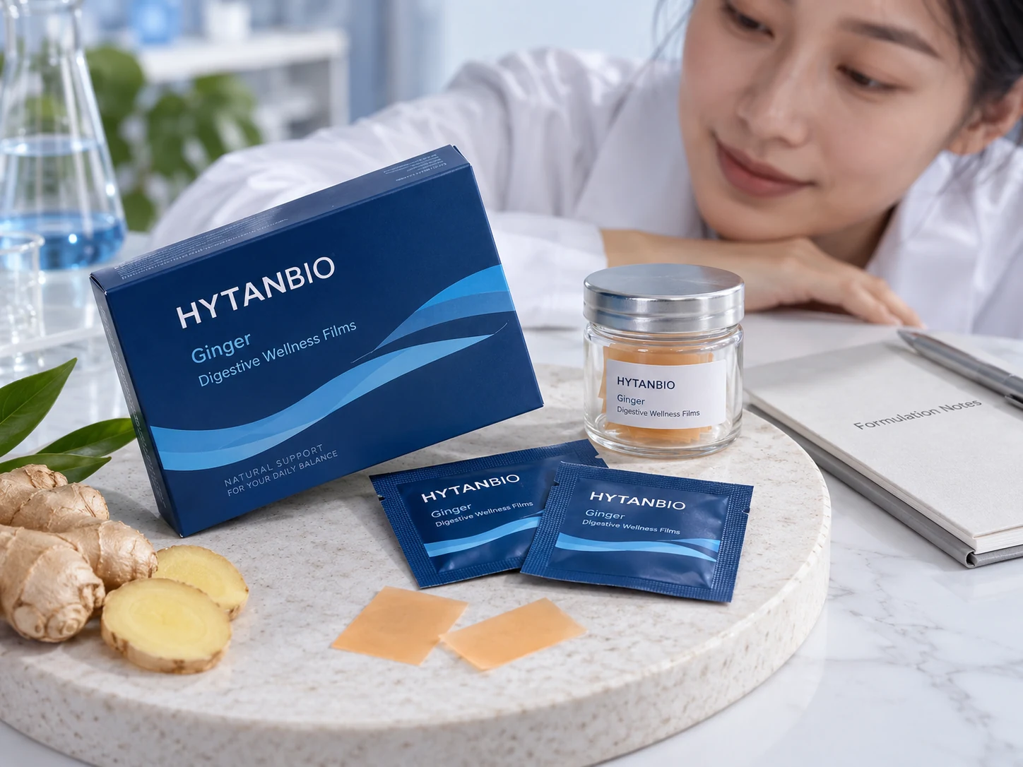 HYTANBIO Ginger Digestive Wellness Films thin-film packaging concept