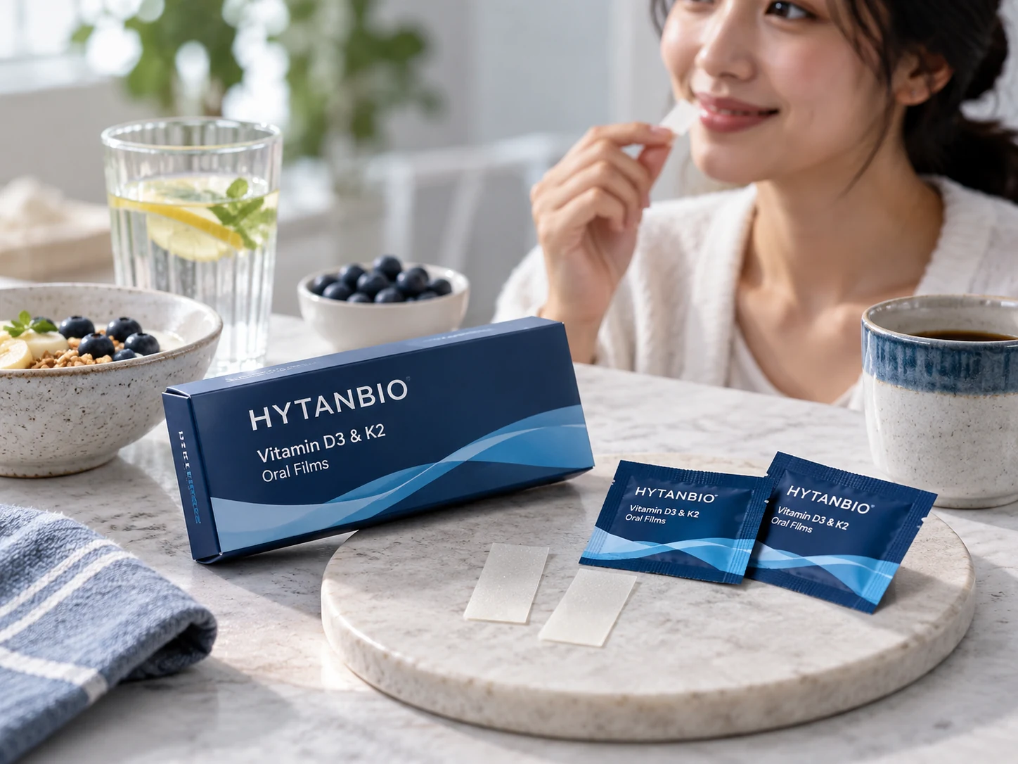 HYTANBIO Vitamin D3 & K2 Oral Films thin-film packaging concept