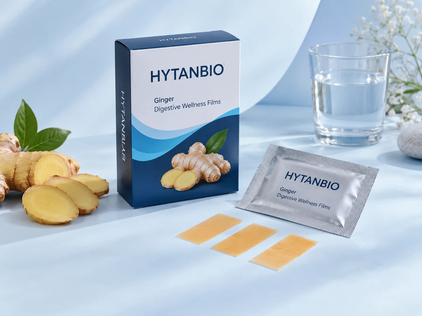 HYTANBIO Ginger Digestive Wellness Films thin-film packaging concept