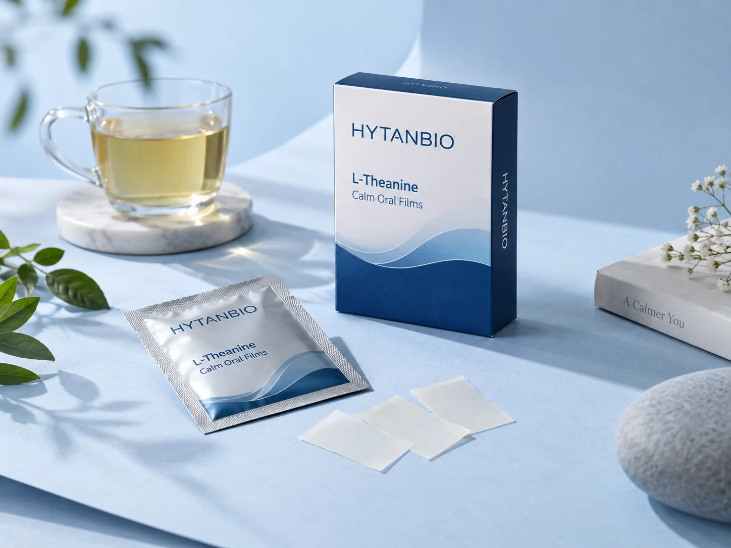 HYTANBIO L-Theanine Calm Oral Films thin-film packaging concept